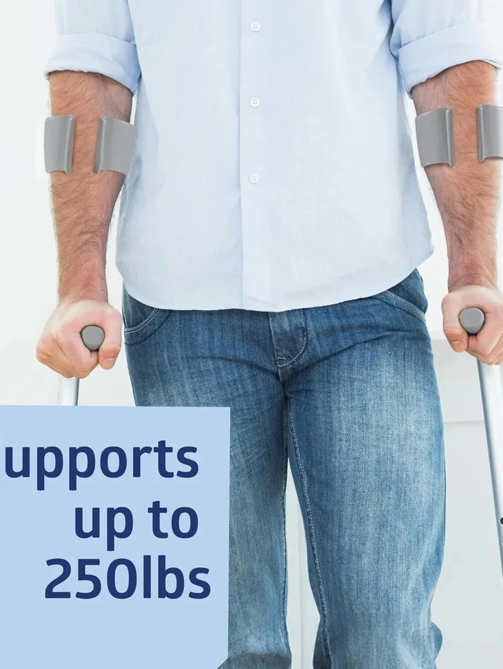 Pack of 2 Medline Aluminum Forearm Crutches for Adults